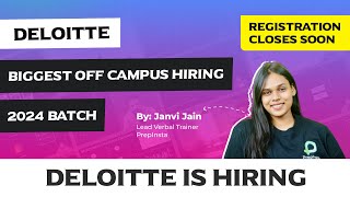 Deloitte Hiring 2024 Batch Announced  Mass Off Campus Hiring [upl. by Waynant]