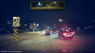 Winter Driving in Toronto  Short drive in Christmas Eve snow fall [upl. by Naut]