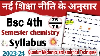 Bsc 4th Semester Chemistry Syllabus 2023Chemistry syllabus 4th SemesterBscbsc4thsemesterchemistry [upl. by Assilym530]