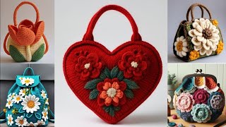 Beloved designers Crochet Handle Bag  Handle Bag Super Neat  Rose Flower Bag  Boho Chic [upl. by Leugimsiul]