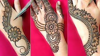 Top 3 stylish back hand mehndi design  Mehndi design  easy amp simple mehndi  Mehndi  Mehandi [upl. by Aisirtap]