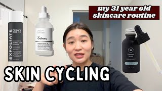 my skin cycling routine 31 year old skincare  creezhan [upl. by Claude314]