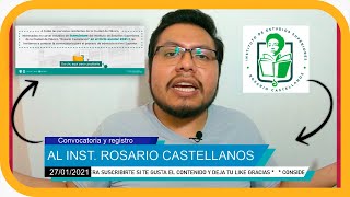 CONVOCATORIA al INSTITUTO ROSARIO CASTELLANOS en la CDMX 2021 [upl. by Notffilc364]