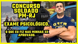 CONCURSO PMRJ EXAME PSICOLÓGICO COMO FUI APROVADO 3X NESSA ETAPA EM OUTROS CONCURSOS [upl. by Danby317]