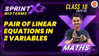 Sprint X  Pair of Linear Equations in Two Variables Important Questions  L2  CBSE Class10 Maths [upl. by Nyletac]