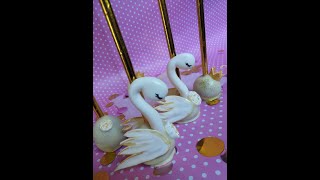 Labud Swan Cake pops  Plazma kuglice recept i fondan dekoracija  Swan Cake pops tutorial No bake [upl. by Lynette97]