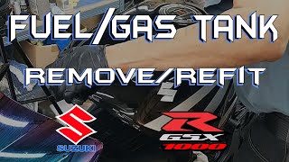 How to remove and refit the fuelgas tank  Suzuki GSXR 1000 K4 [upl. by Dayle321]