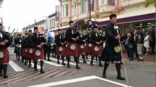 ILT City of Invercargill Highland Pipe Band  Winning and Innovative Street March  Timaru 2013 [upl. by Asined]