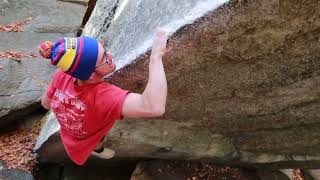 Gunks Bouldering  Tiger Style V7 in slippers [upl. by Septima]