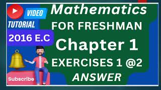 freshman mathematics chapter 1 exercise 1 [upl. by Kcinimod]