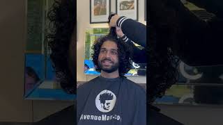 Yearly Trim on very curly hair by NYC expert in mens long hairstyles Sergio Slavnov nychairstylist [upl. by Zailer]