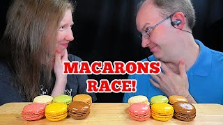 ASMR MACARONS RACE MUKBANG EATING SOUNDS [upl. by Mcdougall]