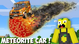 METEORITE with SECRET CAR FELL ON MY VILLAGE in Minecraft  BIGGEST METEOR CAR [upl. by Assira]