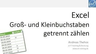 Excel  461  Groß und Kleinschreibung bei Auswertung unterscheiden [upl. by Ahsikin]