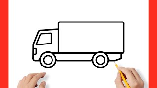 Drawing a TRUCK easy  How to draw lorry step by step [upl. by Colson]