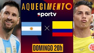 ARGENTINA X COLÔMBIA  AQUECIMENTO AO VIVO E COM IMAGENS  FINAL COPA AMÉRICA 2024  live  sportv [upl. by Hyacinthie]