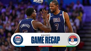 LeBron Kevin Durant Lead Team USA In Win vs Serbia at 2024 Paris Olympics I CBS Sports [upl. by Pell319]