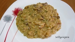 RISOTTO A LA CERVEZA 🍄🐓CON CHAMPIS Y POLLO🍺 [upl. by Faustina]