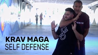 Krav Maga Self Defense Rear Choke To Gain Control And Escape [upl. by Carper]