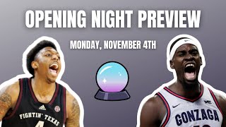 College Basketball Opening Night Betting Preview November 4th 2024 [upl. by Ihculo]