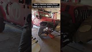 Installing front Fox 20 shocks to a Jeep Wrangler JKU [upl. by Ylrad]