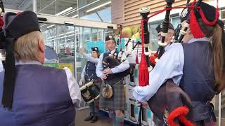 Bagpipes Music New Years Eve Morning Perth Perthshire Scotland [upl. by Anined403]