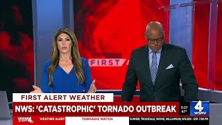 NWS quotCatastrophicquot tornado outbreak hits the Mid State [upl. by Enelrihs799]