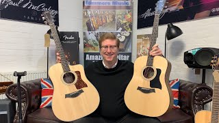 Taylor 210ce Vs Taylor 110e  Demonstration And Comparison With James At Rimmers Music [upl. by Hallerson]