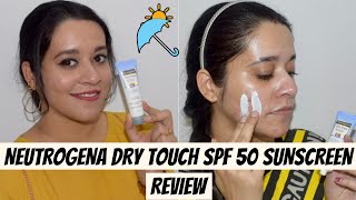 Neutrogena Ultra Sheer Dry Touch sunblock SPF 50 Review  Sunscreen Review  Just another girl [upl. by Em]