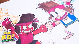 Ruby amp KO Speed Drawing LETS CREATE  OK KO Lets Be Heroes  Cartoon Network [upl. by Yarazed843]