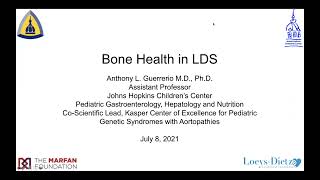 Bone Health in LoeysDietz for Marfan Annual Conference 2021 [upl. by Irafat456]