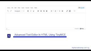 Advanced text editor in HTML using TinyMCE [upl. by Tnarud]