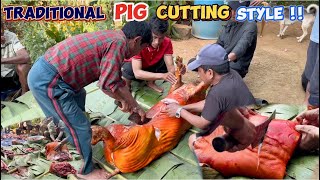 Villagers Cutting Big Size Pig 🐷 To Celebrate Marriage Ceremony  Magar Culture In Nepal 🇳🇵pork [upl. by Varden]