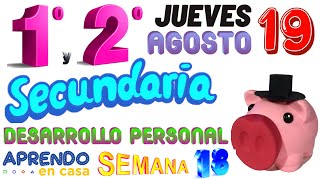 APRENDO EN CASA 1 Y 2 SECUNDARIA HOY JUEVES 19 DE AGOSTO PRIMERO SEGUNDO GRADO SEMANA18 1RO 2DO DPCC [upl. by Bettina]