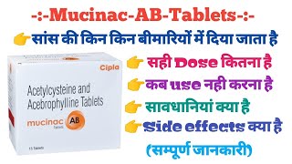 Mucinac ab tablet use in Hindi सांस की बीमारियों से जल्द आराम medicine raj pharmacy viral use [upl. by Ednil653]