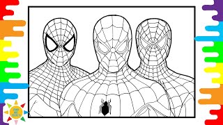 Spiderman Coloring Page  3 Versions Of Spiderman Coloring  Jim Yosef  Eclipse NCS Release [upl. by Oruasi]