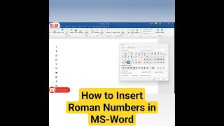 How to Insert Roman Numbers in MS Word  Roman Numerals in MS Word [upl. by Magan460]