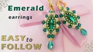 How to bezel Navette 15х7 Beaded earrings Tutorial [upl. by Cul]