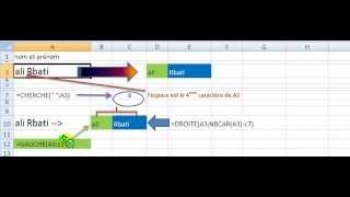 comment séparer les noms et les prénoms dune liste avec des formules de Ms Excel [upl. by Bakemeier]