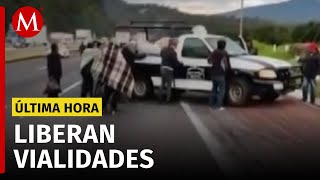 Retiran bloqueo en autopista MéxicoPuebla y Arco Norte [upl. by Preciosa]