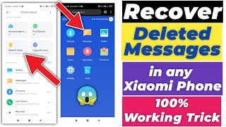 Recover Deleted Messages in Mi Phone  How To Recover Deleted Messages in Xiaomi Phone  MIUI 12 tip [upl. by Anilrats]