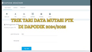 CARA TARIK PTK DAPODIK DI SP DATADIK [upl. by Aizan]