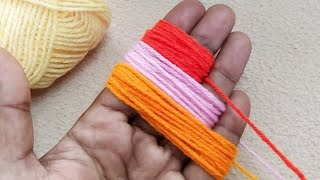 Amazing 3 Beautiful Woolen Yarn Flower making ideas with Finger  Easy Sewing Hack [upl. by Yrollam10]