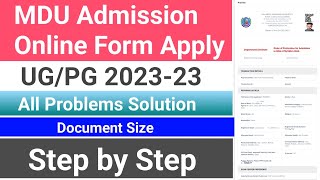 mdu admission online form kaise bhare  how to fill mdu admission form 2023  mdu admission 202324 [upl. by Emirak]