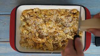 Easy Parmesan and Chili Roasted Cauliflower in an Enameled Cast Iron Roasting Pan Recipe [upl. by Armahs294]