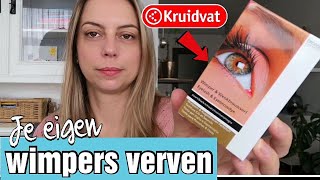 EIGEN WIMPERS VERVEN  KRUIDVAT  DIY  Bransus wimper en wenkbrauwverf REVIEW [upl. by Kerby]