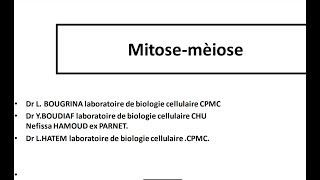 La mitose et la méiose embryologie pour la première année médecine [upl. by Gobert]