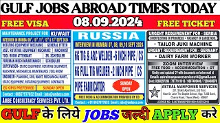 Urgent Requirement for Russia Gulf Job Vacancy 2024Dubai Job Vacancy 2024Gulf Job 2024 Gulf Jobs [upl. by Keri]