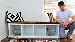 IKEA HACK  The Shiplapstyle Storage Bench [upl. by Adyol]