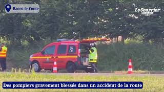 Près dYvetot Des pompiers blessés dans un accident de la route [upl. by Ardnak]